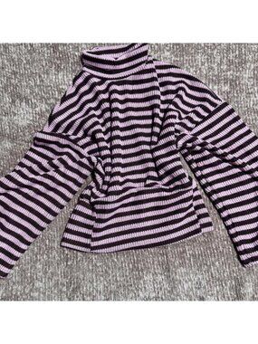y2k Missguided Pink and Brown Turtleneck